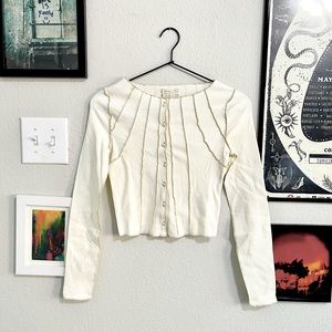 Urban Outfitters Drea Seamed Cropped Cardigan